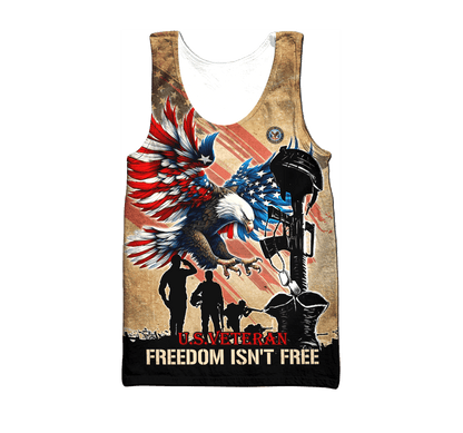 U.S.VETERAN - FREEDOM ISN'T FREE - ALL OVER PRINTS , Gifts for veterans