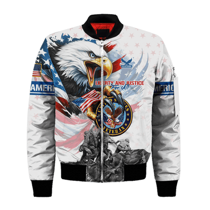 LIBERTY AND JUSTICE FOR ALL - ALL OVER PRINTS SHIRT , Gifts for veterans