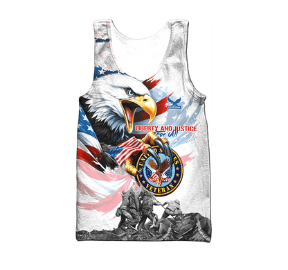 LIBERTY AND JUSTICE FOR ALL - ALL OVER PRINTS SHIRT , Gifts for veterans