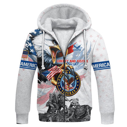 LIBERTY AND JUSTICE FOR ALL - ALL OVER PRINTS SHIRT , Gifts for veterans