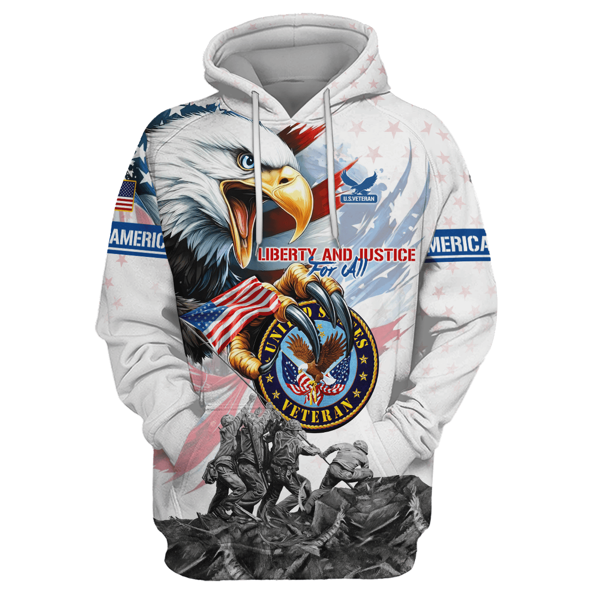 LIBERTY AND JUSTICE FOR ALL - ALL OVER PRINTS SHIRT , Gifts for veterans