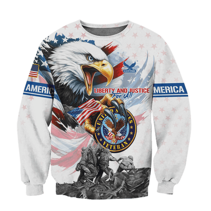 LIBERTY AND JUSTICE FOR ALL - ALL OVER PRINTS SHIRT , Gifts for veterans