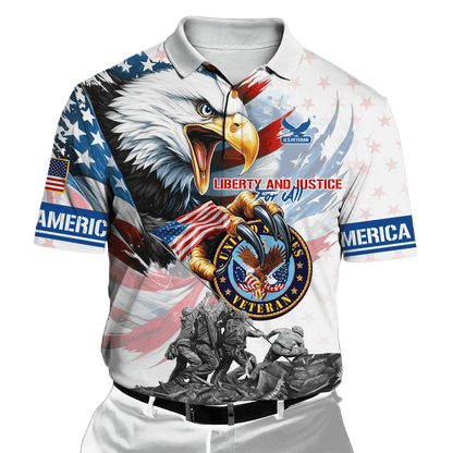 LIBERTY AND JUSTICE FOR ALL - ALL OVER PRINTS SHIRT , Gifts for veterans