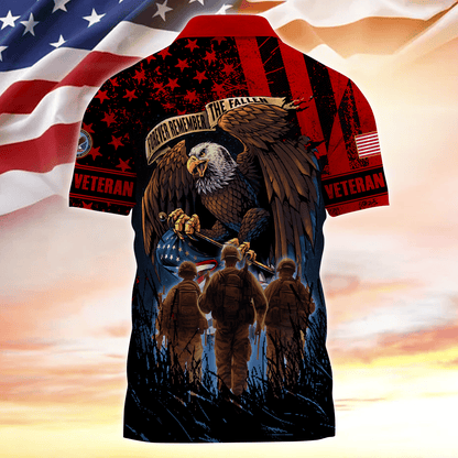Apparel - Forever Remember The Fallen - Zipper Polo , Gifts for veterans