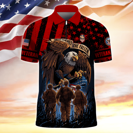Apparel - Forever Remember The Fallen - Zipper Polo , Gifts for veterans