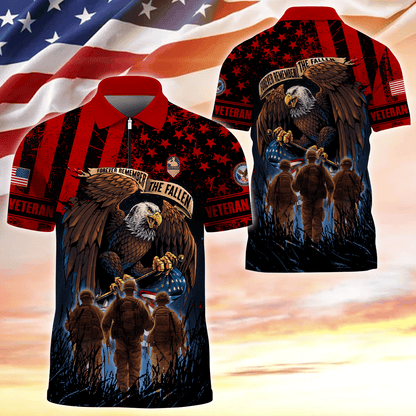 Apparel - Forever Remember The Fallen - Zipper Polo , Gifts for veterans