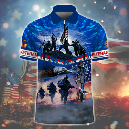Veterans Shirt- All Gave Some, Some Gave All - Zipper Polo , Gifts for veterans