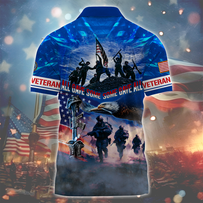 Veterans Shirt- All Gave Some, Some Gave All - Zipper Polo , Gifts for veterans