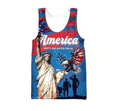 Independence Day - Liberty and Justice For All - All Over Prints , Gifts for veterans