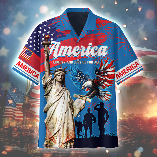 Independence Day - Liberty and Justice For All - All Over Prints , Gifts for veterans