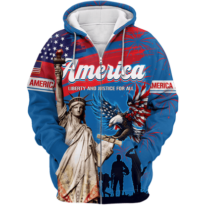 Independence Day - Liberty and Justice For All - All Over Prints , Gifts for veterans