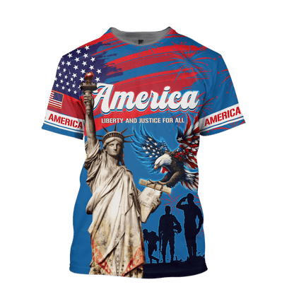 Independence Day - Liberty and Justice For All - All Over Prints , Gifts for veterans