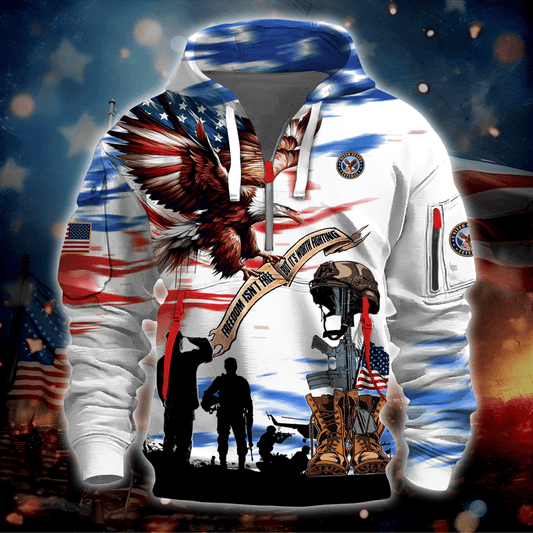 U.S Veteran - Freedom Isn't Free - Hoodie Half Zipper , Gifts for veterans