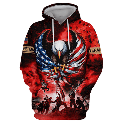 U.S Veteran - Let Freedom Ring - All Over Prints Shirt Galaxy Red , Gifts for veterans
