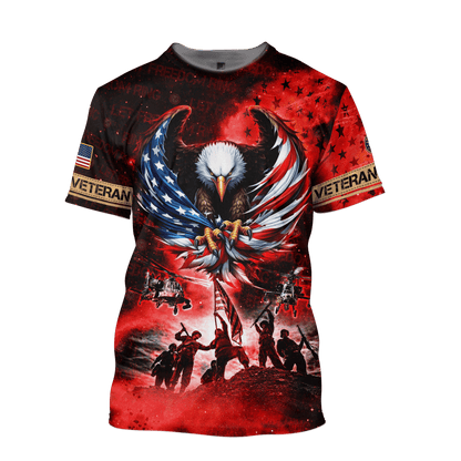 U.S Veteran - Let Freedom Ring - All Over Prints Shirt Galaxy Red , Gifts for veterans