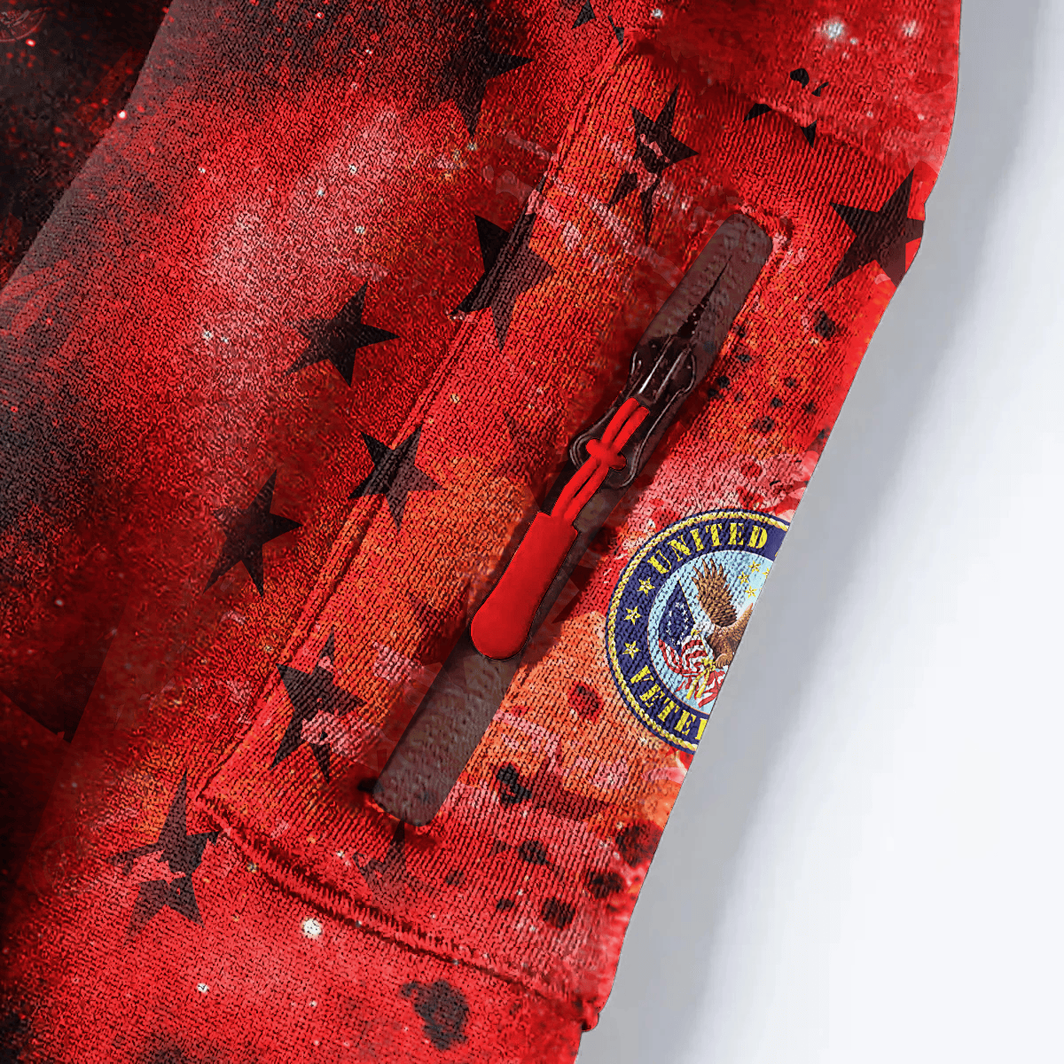 U.S Veteran - Let Freedom Ring - Hoodie Half Zipper Galaxy Red , Gifts for veterans