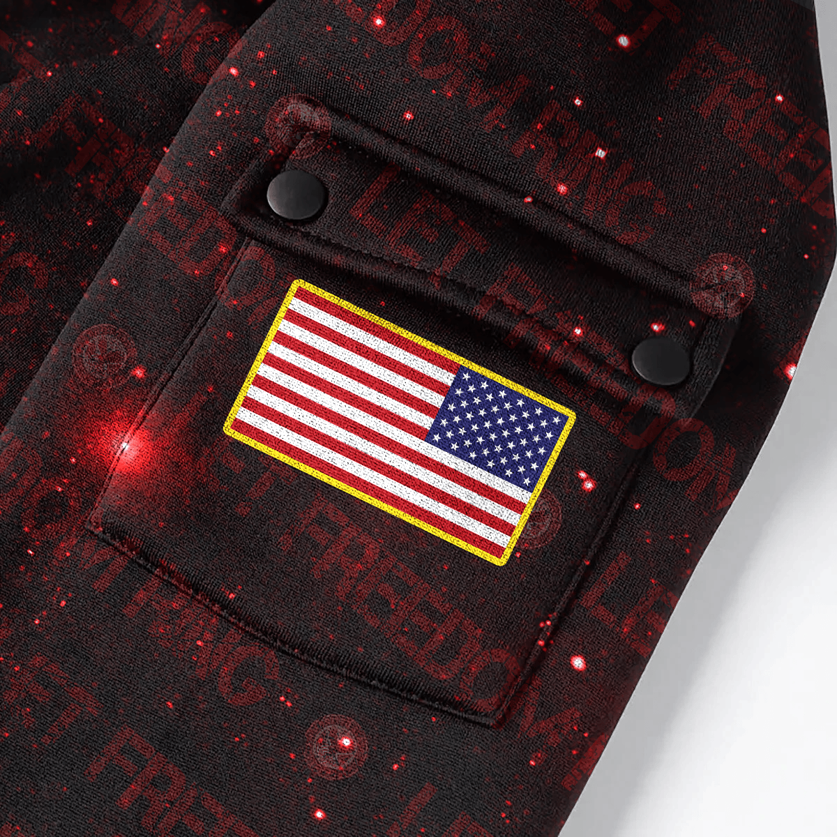 U.S Veteran - Let Freedom Ring - Hoodie Half Zipper Galaxy Red , Gifts for veterans