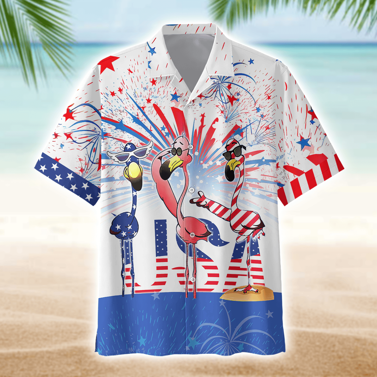 Flamingo Hawaiian Shirt, Independence Day Is Coming Gift, Funny Flamingo Hawaii Aloha Shirt , Gifts for veterans, easychoo.com