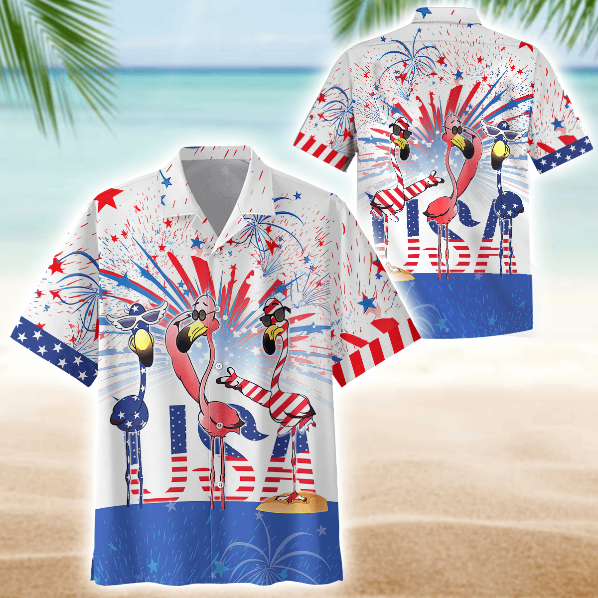 Flamingo Hawaiian Shirt, Independence Day Is Coming Gift, Funny Flamingo Hawaii Aloha Shirt , Gifts for veterans, easychoo.com