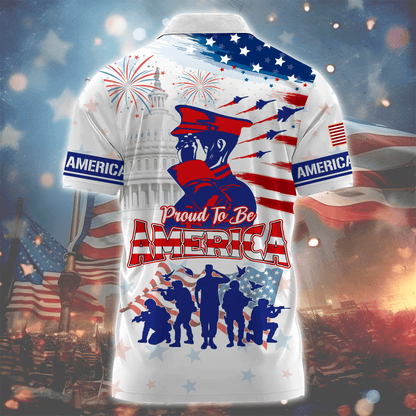 U.S Veteran - Proud to be American - Zipper Polo , Gifts for veterans