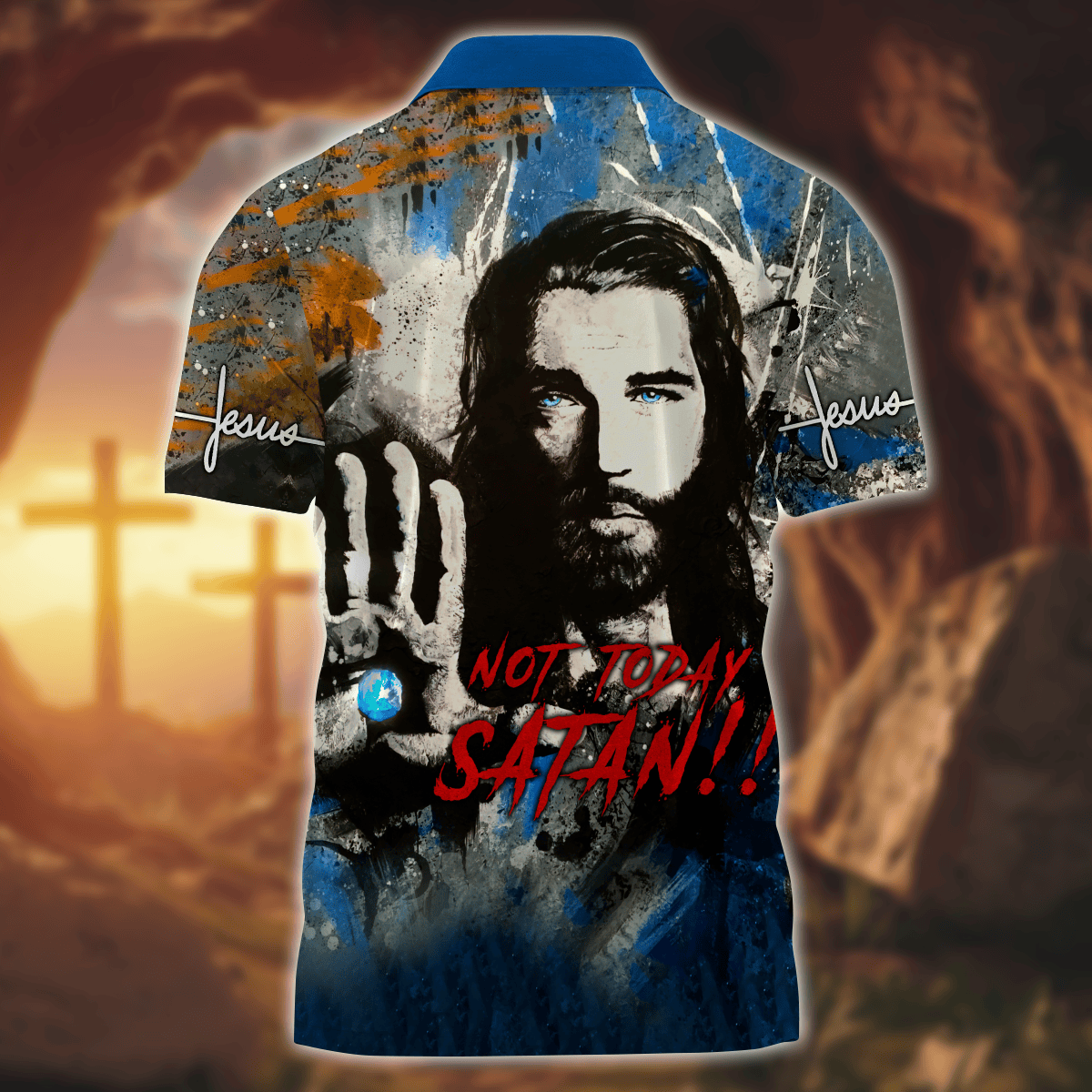 Premium U.S - Not Today Satan - Zipper Polo Shirt, easychoo.com