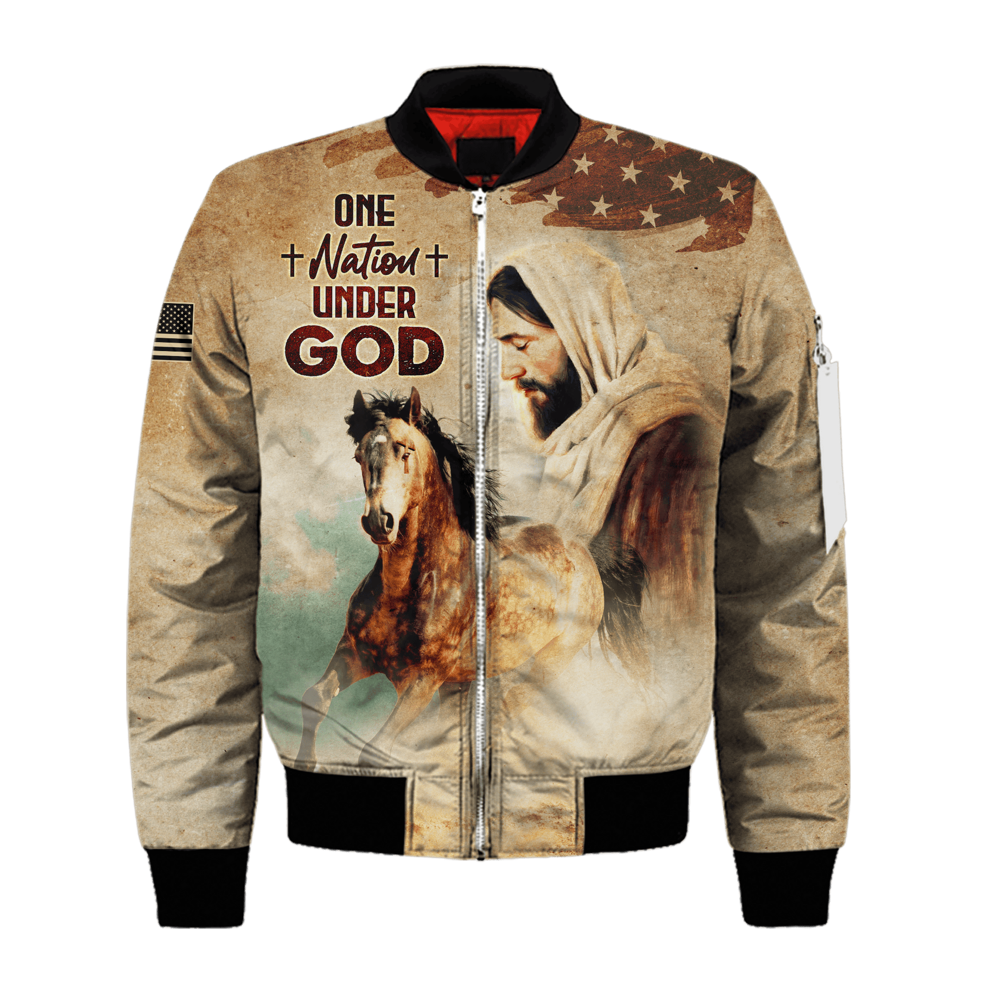 Jesus Vintage Shirt - One Nation Under God - All Over Prints Hawaiian, easychoo.com