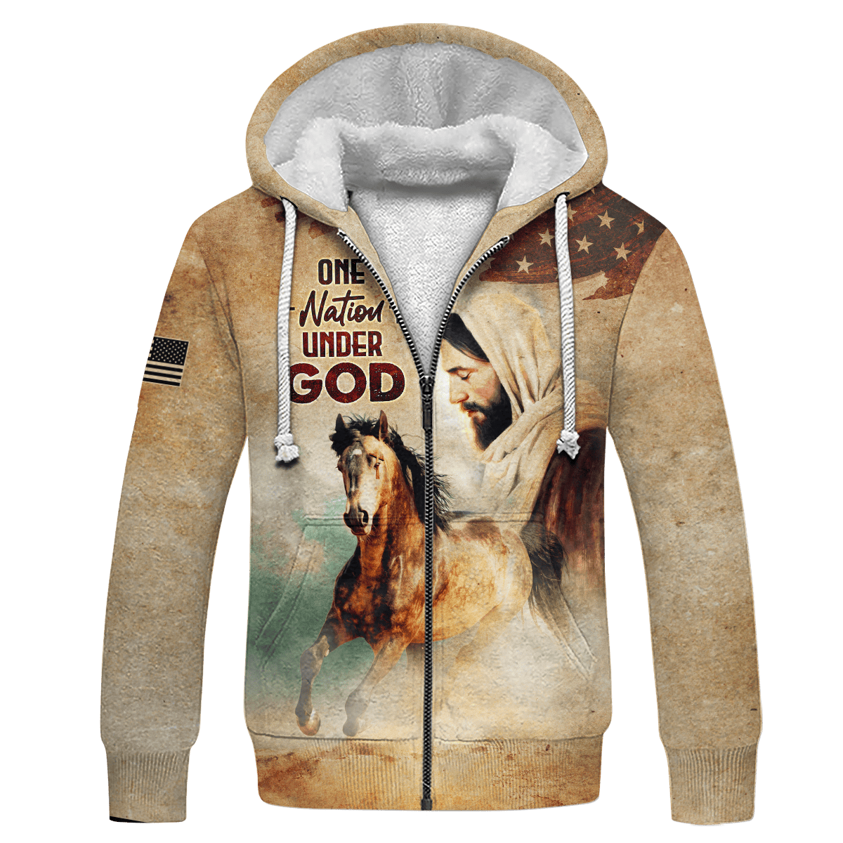 Jesus Vintage Shirt - One Nation Under God - All Over Prints Hawaiian, easychoo.com