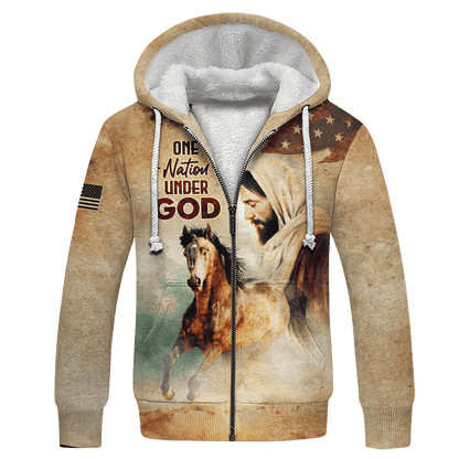 Jesus Vintage Shirt - One Nation Under God - All Over Prints Hawaiian, easychoo.com