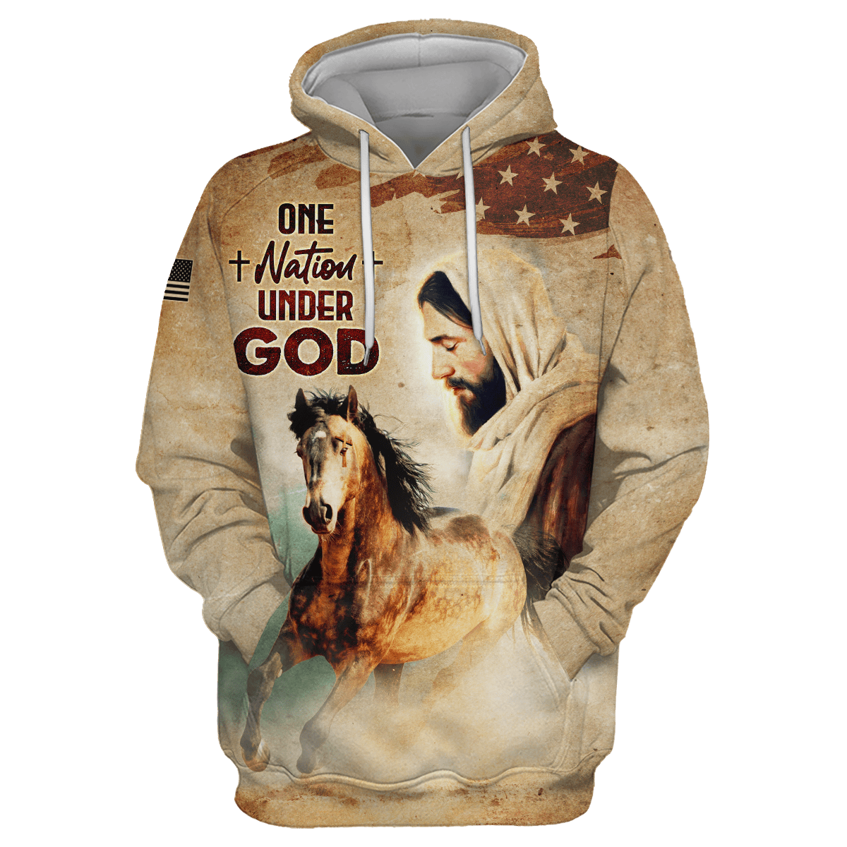 Jesus Vintage Shirt - One Nation Under God - All Over Prints Hawaiian, easychoo.com