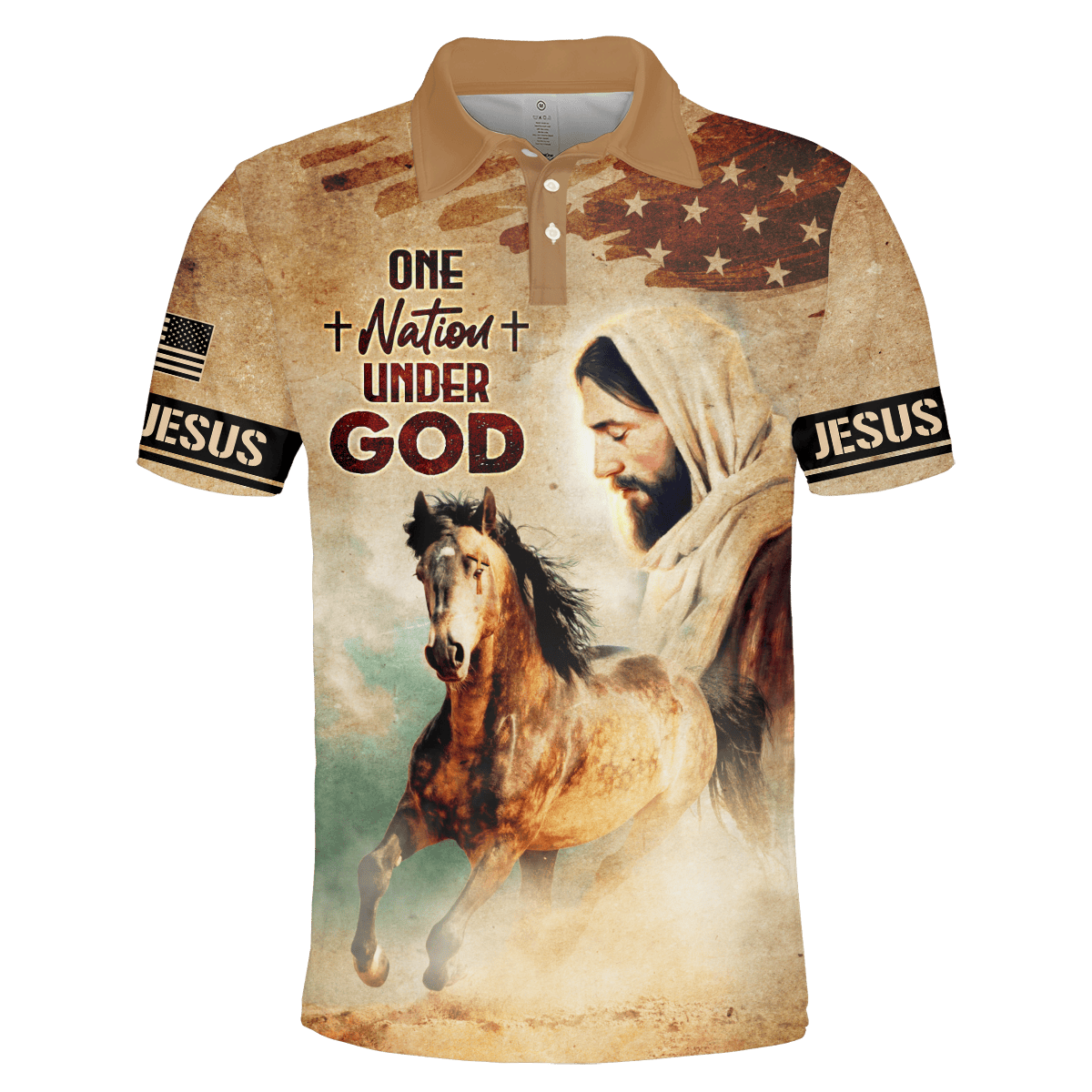 Jesus Vintage Shirt - One Nation Under God - All Over Prints Hawaiian, easychoo.com