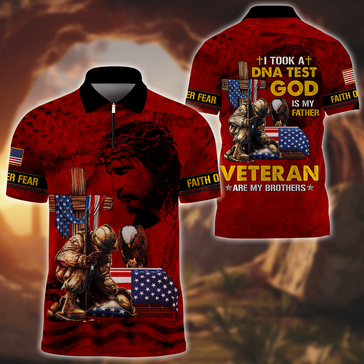 Premium U.S - I took a DNA Test God is my Father - Zipper Polo Shirt, easychoo.com