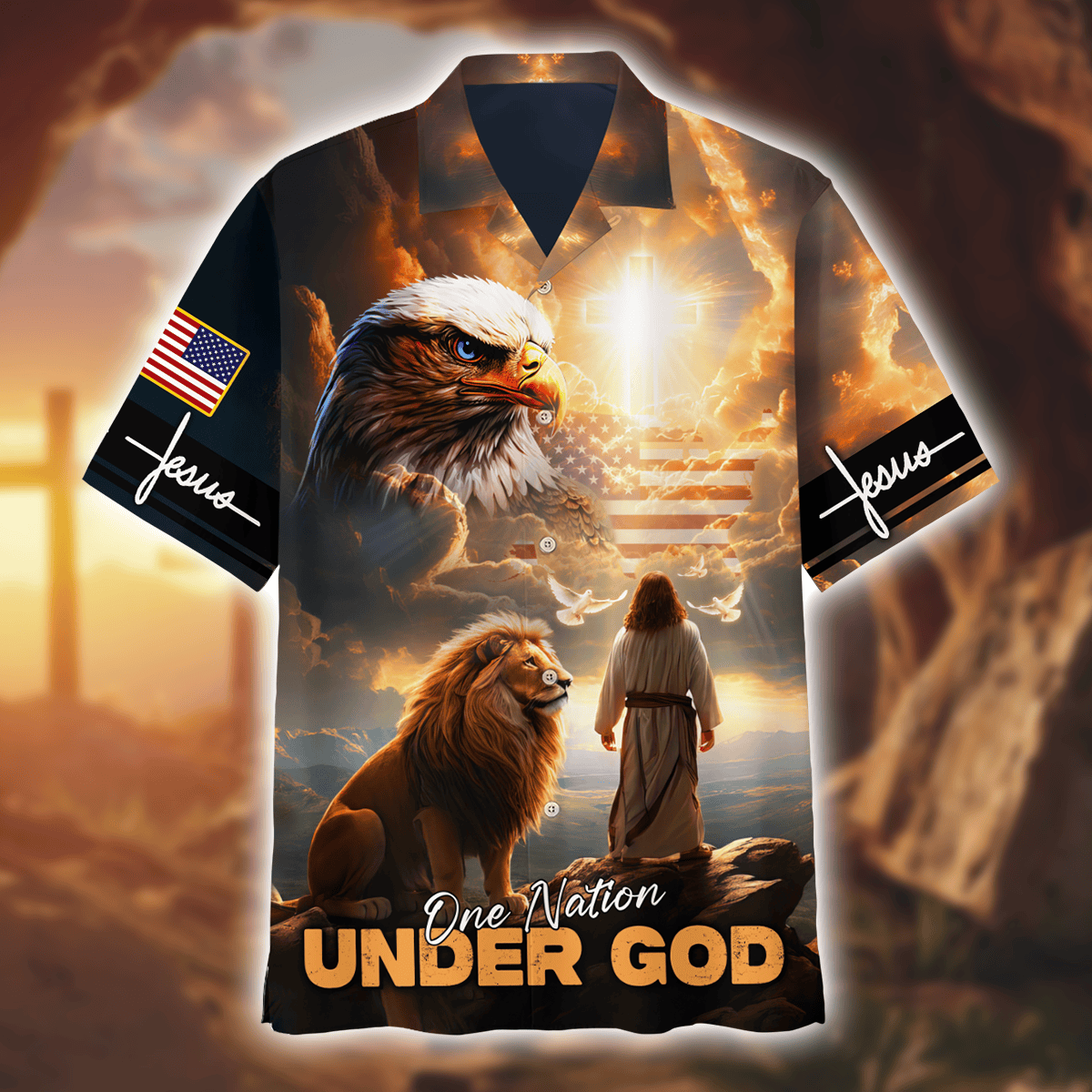One Nation Under God - All Over Prints Hawaiian, easychoo.com