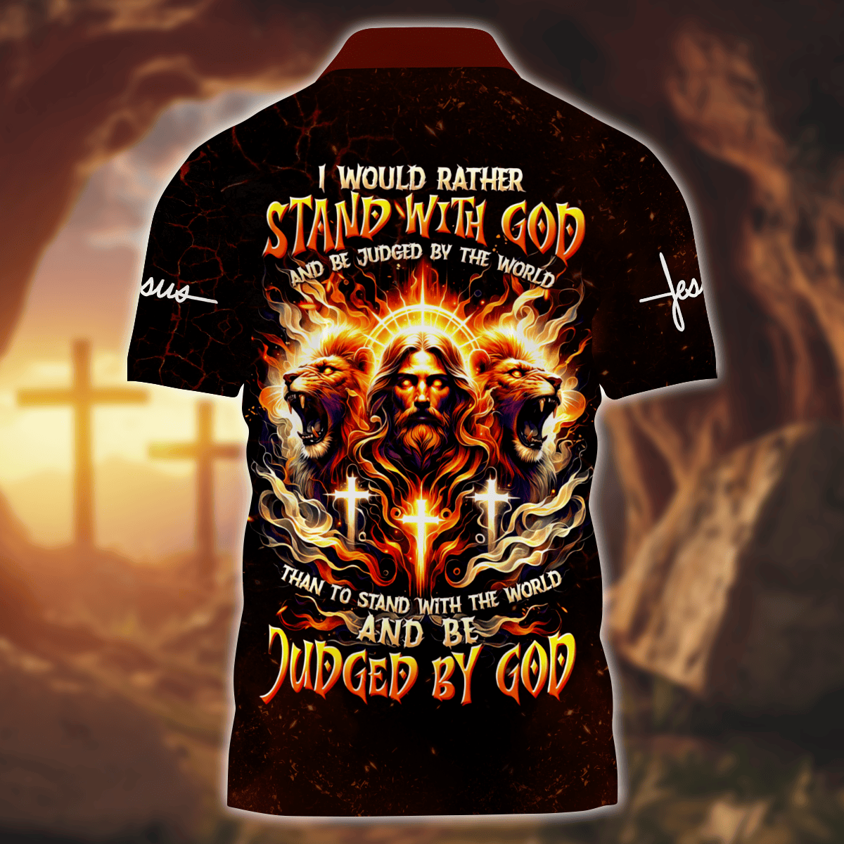 Premium U.S - I would rather stand with God - Zipper Polo Shirt, easychoo.com
