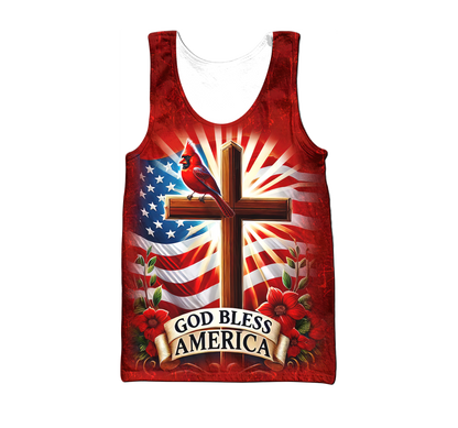 Premium U.S - God Bless America - All Over Prints Hawaiian