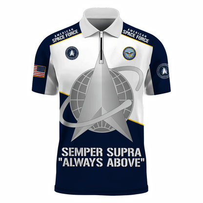 Premium U.S - United States Armed Forces - Zipper Polo shirt , Gifts for veterans