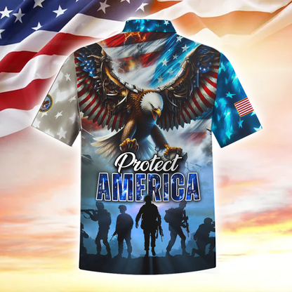 Apparel, Protect America, US Veterans Hawaii Shirt , Gifts for veterans
