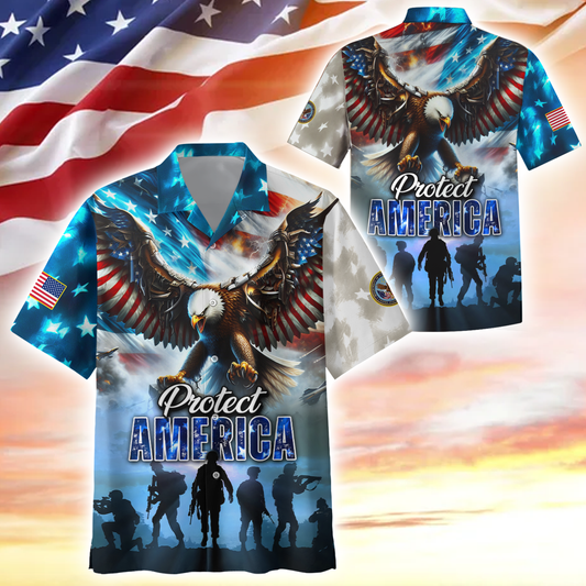 Apparel, Protect America, US Veterans Hawaii Shirt , Gifts for veterans