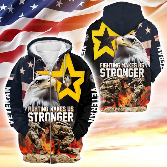 Apparel, Fighting Makes US Stronger, US Veterans Zip Hoodie , Gifts for veterans