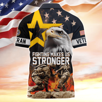 Apparel, Fighting Makes US Stronger, Zipper Polo , Gifts for veterans