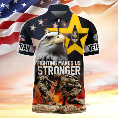 Apparel, Fighting Makes US Stronger, Zipper Polo , Gifts for veterans