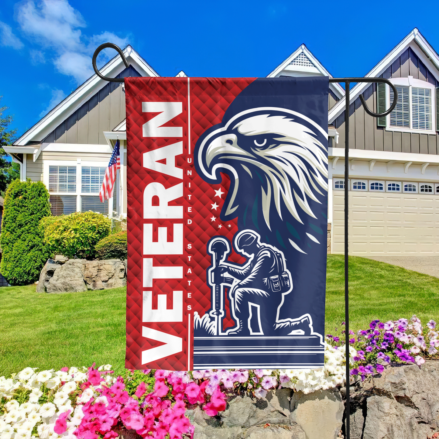 PREMIUM PROUDLY SERVED US VETERANS - FLAG , Gifts for veterans