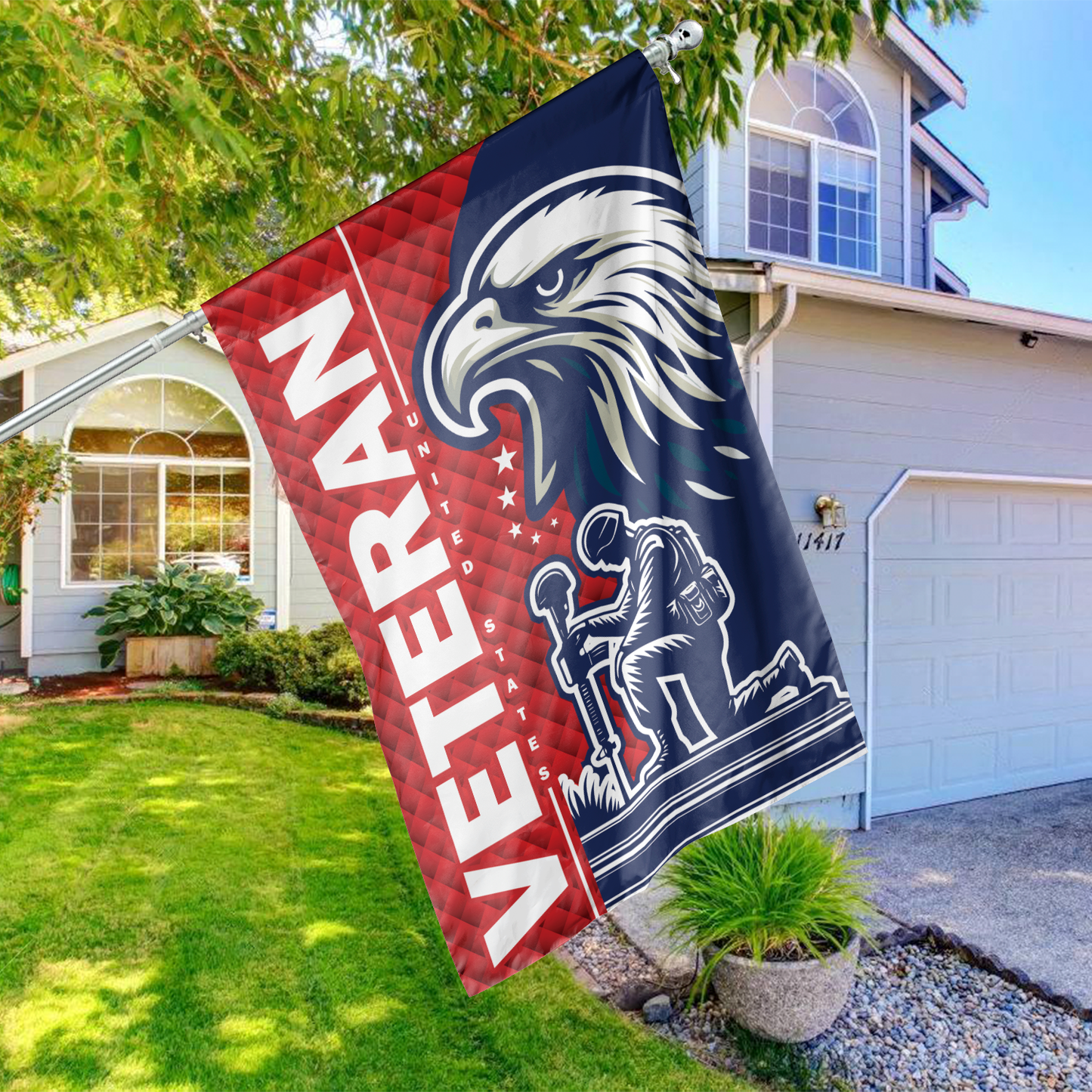PREMIUM PROUDLY SERVED US VETERANS - FLAG , Gifts for veterans