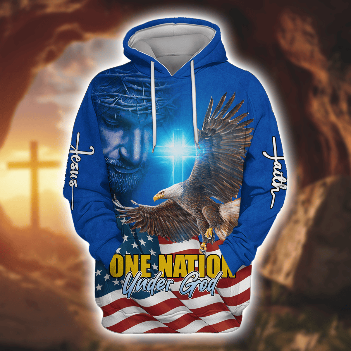 Premium U.S - One Nation Under God - All Over Prints, easychoo.com