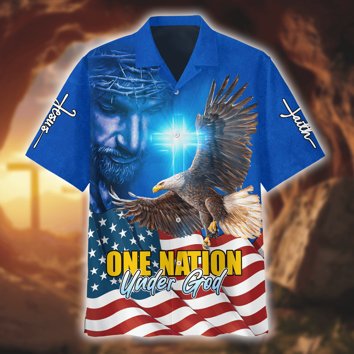 Premium U.S - One Nation Under God - All Over Prints, easychoo.com