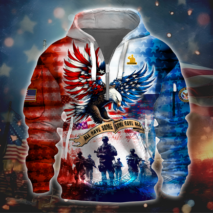 PREMIUM ALL GAVE SOME, SOME GAVE ALL - HOODIE HALF ZIPPER , Gifts for veterans