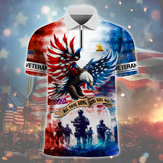 PREMIUM ALL GAVE SOME, SOME GAVE ALL - Zipper Polo , Gifts for veterans
