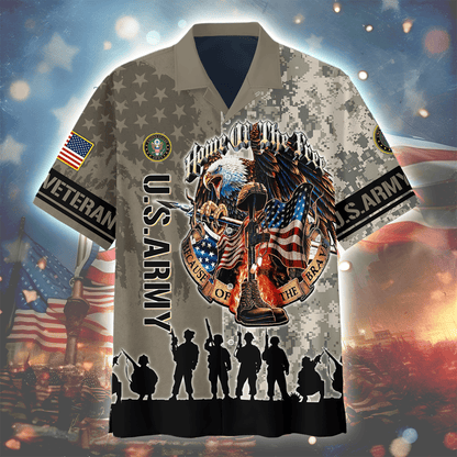 Premium American Pride U.S with Camo Veterans Hawaiian Shirt , Gifts for veterans