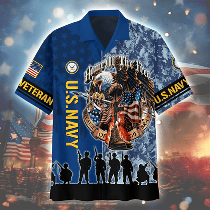 Premium American Pride U.S with Camo Veterans Hawaiian Shirt , Gifts for veterans