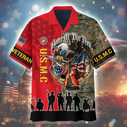 Premium American Pride U.S with Camo Veterans Hawaiian Shirt , Gifts for veterans