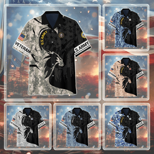 Premium Armed Force Veterans Hawaiian Shirt , Gifts for veterans